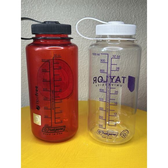 2 Pack Nalgene Wide Mouth 32 oz. Water Bottle Green Ranch Taylor University - Picture 1 of 11